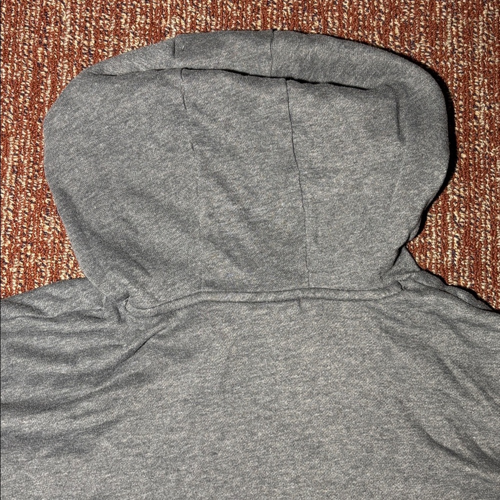 cropped charcoal hoodie mesh panel wide fit crop sweatshirt boxy relaxed active - Picture 5 of 14